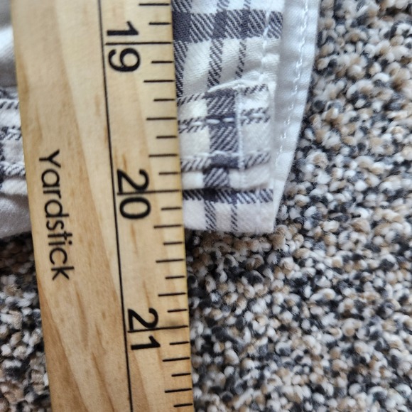 George Mens Cargo Shorts 42 Plaid Casual Flat Front Lightweight Summer White - Picture 8 of 9